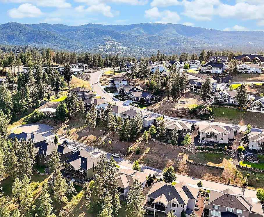 Dave Largent Homes view of sub division in spokane